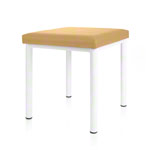 Hocker Robusta mit Polster, L x B 40 x 40 cm, Gestellfarbe weiß