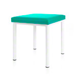 Hocker Robusta mit Polster, L x B 40 x 40 cm, Gestellfarbe weiß