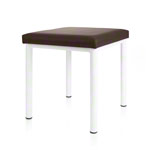 Hocker Robusta mit Polster, L x B 40 x 40 cm, Gestellfarbe weiß