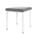 Hocker Robusta mit Polster, L x B 40 x 40 cm, Gestellfarbe weiß