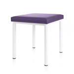 Hocker Robusta mit Polster, L x B 40 x 40 cm, Gestellfarbe weiß
