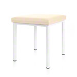 Hocker Robusta mit Polster, L x B 40 x 40 cm, Gestellfarbe weiß