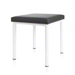 Hocker Robusta mit Polster, L x B 40 x 40 cm, Gestellfarbe weiß