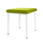 Hocker Robusta mit Polster, L x B 40 x 40 cm, Gestellfarbe weiß
