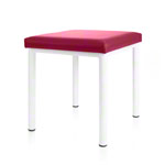 Hocker Robusta mit Polster, L x B 40 x 40 cm, Gestellfarbe weiß