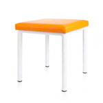 Hocker Robusta mit Polster, L x B 40 x 40 cm, Gestellfarbe weiß