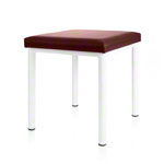 Hocker Robusta mit Polster, L x B 40 x 40 cm, Gestellfarbe weiß