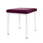 Hocker Robusta mit Polster, L x B 40 x 40 cm, Gestellfarbe weiß