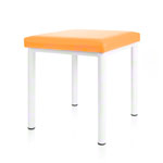 Hocker Robusta mit Polster, L x B 40 x 40 cm, Gestellfarbe weiß