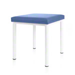 Hocker Robusta mit Polster, L x B 40 x 40 cm, Gestellfarbe weiß