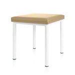 Hocker Robusta mit Polster, L x B 40 x 40 cm, Gestellfarbe weiß