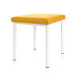 Hocker Robusta mit Polster, L x B 40 x 40 cm, Gestellfarbe weiß