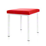 Hocker Robusta mit Polster, L x B 40 x 40 cm, Gestellfarbe weiß