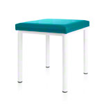 Hocker Robusta mit Polster, L x B 40 x 40 cm, Gestellfarbe weiß