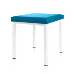 Hocker Robusta mit Polster, L x B 40 x 40 cm, Gestellfarbe weiß