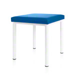 Hocker Robusta mit Polster, L x B 40 x 40 cm, Gestellfarbe weiß