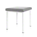 Hocker Robusta mit Polster, L x B 40 x 40 cm, Gestellfarbe weiß