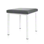 Hocker Robusta mit Polster, L x B 40 x 40 cm, Gestellfarbe weiß