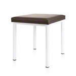Hocker Robusta mit Polster, L x B 40 x 40 cm, Gestellfarbe weiß