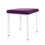 Hocker Robusta mit Polster, L x B 40 x 40 cm, Gestellfarbe weiß