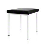 Hocker Robusta mit Polster, L x B 40 x 40 cm, Gestellfarbe weiß