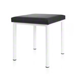 Hocker Robusta mit Polster, L x B 40 x 40 cm, Gestellfarbe weiß