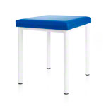 Hocker Robusta mit Polster, L x B 40 x 40 cm, Gestellfarbe weiß