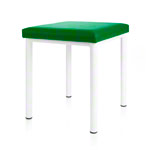 Hocker Robusta mit Polster, L x B 40 x 40 cm, Gestellfarbe weiß
