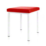 Hocker Robusta mit Polster, L x B 40 x 40 cm, Gestellfarbe weiß