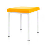 Hocker Robusta mit Polster, L x B 40 x 40 cm, Gestellfarbe weiß