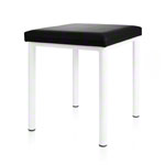 Hocker Robusta mit Polster, L x B 40 x 40 cm, Gestellfarbe weiß