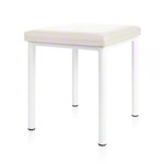 Hocker Robusta mit Polster, L x B 40 x 40 cm, Gestellfarbe weiß