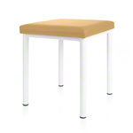 Hocker Robusta mit Polster, L x B 40 x 40 cm, Gestellfarbe weiß