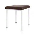 Hocker Robusta mit Polster, L x B 40 x 40 cm, Gestellfarbe weiß