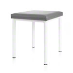 Hocker Robusta mit Polster, L x B 40 x 40 cm, Gestellfarbe weiß