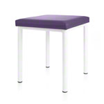 Hocker Robusta mit Polster, L x B 40 x 40 cm, Gestellfarbe weiß