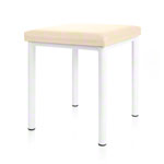 Hocker Robusta mit Polster, L x B 40 x 40 cm, Gestellfarbe weiß