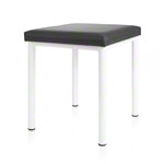 Hocker Robusta mit Polster, L x B 40 x 40 cm, Gestellfarbe weiß