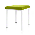 Hocker Robusta mit Polster, L x B 40 x 40 cm, Gestellfarbe weiß