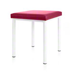 Hocker Robusta mit Polster, L x B 40 x 40 cm, Gestellfarbe weiß