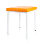 Hocker Robusta mit Polster, L x B 40 x 40 cm, Gestellfarbe weiß