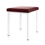 Hocker Robusta mit Polster, L x B 40 x 40 cm, Gestellfarbe weiß