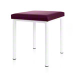 Hocker Robusta mit Polster, L x B 40 x 40 cm, Gestellfarbe weiß
