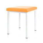 Hocker Robusta mit Polster, L x B 40 x 40 cm, Gestellfarbe weiß