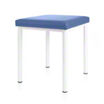 Hocker Robusta mit Polster, L x B 40 x 40 cm, Gestellfarbe weiß