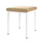 Hocker Robusta mit Polster, L x B 40 x 40 cm, Gestellfarbe weiß