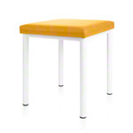Hocker Robusta mit Polster, L x B 40 x 40 cm, Gestellfarbe weiß