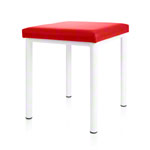 Hocker Robusta mit Polster, L x B 40 x 40 cm, Gestellfarbe weiß