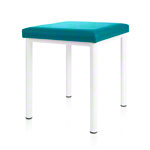 Hocker Robusta mit Polster, L x B 40 x 40 cm, Gestellfarbe weiß
