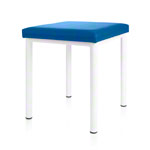 Hocker Robusta mit Polster, L x B 40 x 40 cm, Gestellfarbe weiß